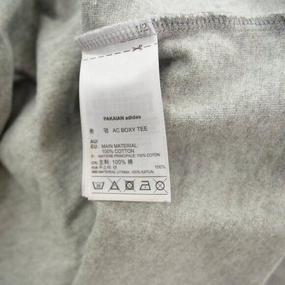 Adidas Shirt Mens Medium Gray Graphic Print Crew Neck Short Sleeve Active Gym - Picture 14 of 15